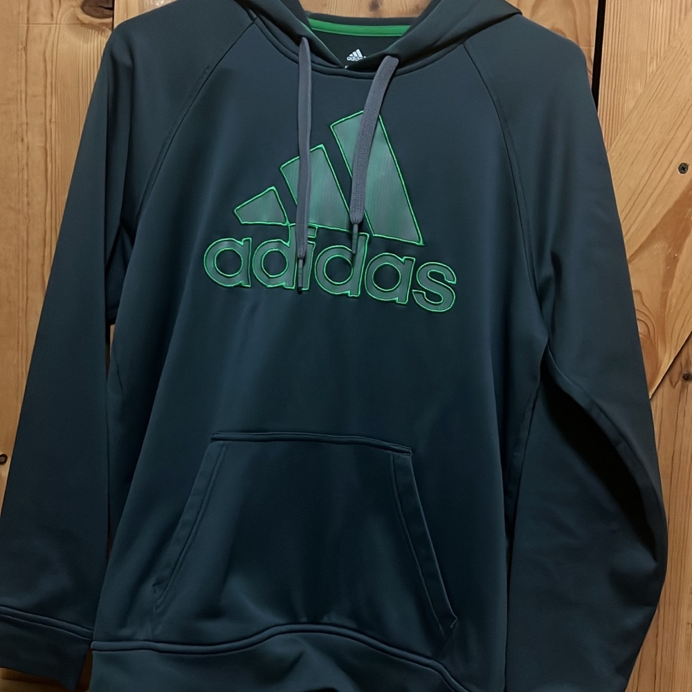 Adidas Men's Dark Green Hoodie